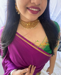 AD Gold Look Alike Temple High Neck Choker-G5994