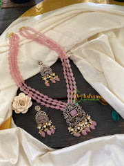Baby Pink Bead Victorian Diamond Neckpiece-VV06
