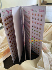 Color Bindi Book-Border Gold Stone Bindi-Navya Long-BB023