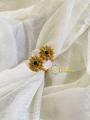 Premium AD Stone Toe Rings -Green-G10086