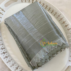 Grey Fancy Organza Saree-Jhanvi Kapoor Saree-VS3520