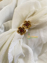 Premium AD Stone Toe Rings -Red-G10028