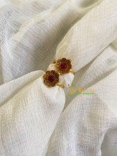 Premium AD Stone Toe Rings -Red-G10031