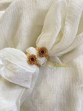 Premium AD Stone Toe Rings -Red-G10045