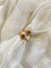 Premium AD Stone Toe Rings -Green-G10092