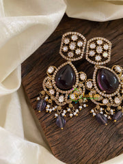 Purple Victorian Diamond Danglers -VV899