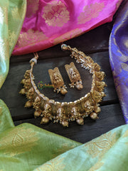 Gold look alike Lakshmi Choker with Pearl-G530