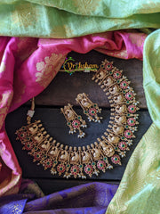 Peacock Lakshmi Short Kemp Guttapusalu Red Green-G393