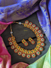 Round Pendant Matt Simple Neckpiece-G377