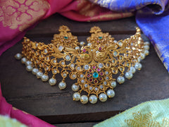 Simple Peacock high neck choker - with earrings -g308