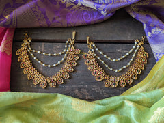 Red Green Kemp Maanga Ear Chain -Maatil -Maatal -G1525