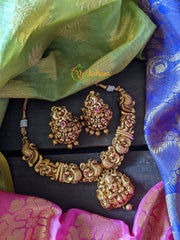 Gold look alike Lakshmi small neckpiece - G315