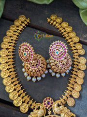 Round pendant Coin Neckpiece Jhumkas-G374