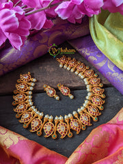 Premium American Diamond Maanga Short neckpiece -G885