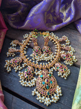 Gold Look Alike Guttapusalu -Green Red CZ Stones -G121