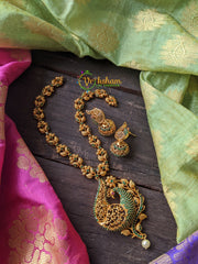 Peacock Pendant CZ stone Neckpiece -Green -G819