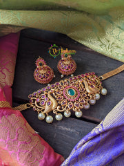 Gold Matt High Neck Choker -G150