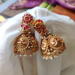 Kemp Surya Jhumkas -Red -G995