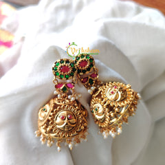 Kemp Surya Jhumkas -Red Green-G996