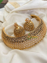 Exquisite Filigree American Diamond Choker-G4024