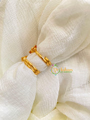 Premium AD Stone Toe Rings -Red-G10039