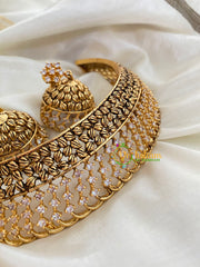 Exquisite Filigree American Diamond Choker-G4024