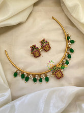 Premium Temple Hasli Choker-Lakshmi-Green Bead-G7385