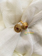 Premium AD Stone Toe Rings -Red-G10038