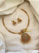 Premium AD Stone Hasli Choker-Round Pendant-G7387