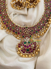 Exquisite Precious AD Stone Haram-Gold and Pearl -G3987
