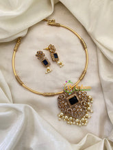 Premium AD Stone Hasli Choker-Blue-G7390