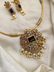 Premium AD Stone Hasli Choker-Blue-G7390