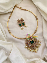 Premium AD Stone Hasli Choker-Green-G7391