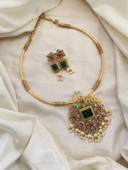 Premium AD Stone Hasli Choker-Green-G7391