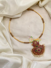 Premium AD Stone Hasli Choker-Floral Pearl-G7393