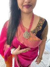 Pink Bead Victorian Diamond Temple Neckpiece-VV058