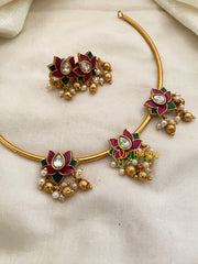 Premium AD Stone Hasli Choker-Lotus-G7397