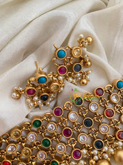 Navarathna High Neck Choker- Statement Neckpiece-G4041