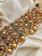 Navarathna High Neck Choker- Statement Neckpiece-G4041