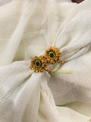 Premium AD Stone Toe Rings -Green-G10051