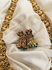 Precious AD Stone Bridal Haram-Green Bead -G3993