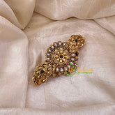 Antique Gold Look Alike Hair clip-AD Stone Hair Clip -Ghungroo-G10606