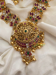 Premium AD Stone Lotus Short Neckpiece-G3990