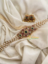 Premium AD Stone Pearl layered High Neck Choker -G3988