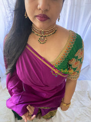 Premium High Neck Choker - Red Green-Green Bead -G5977