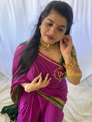 Premium Antique Lakshmi High Neck Choker-Red-Green Bead-G5975