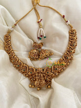 Premium Vishnu Lakshmi Temple Short Neckpiece-G3979