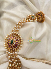 Pearl Hair Accessory- AD Stone Jada Billai -G4043