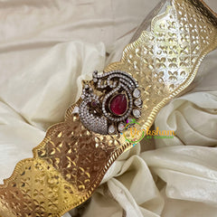 Victorian Diamond Pendant Plain Hipbelt -Pink Peacock-G10726