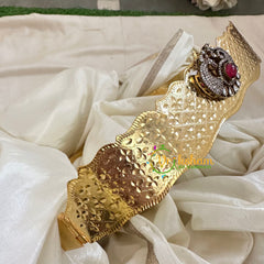 Victorian Diamond Pendant Plain Hipbelt -Pink Peacock-G10726